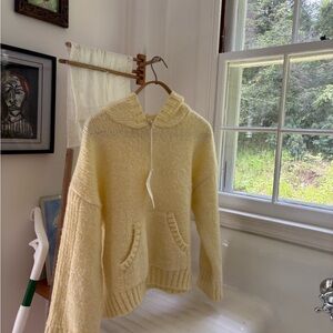 Anthropologie Yellow Hooded Pilcro Sweater